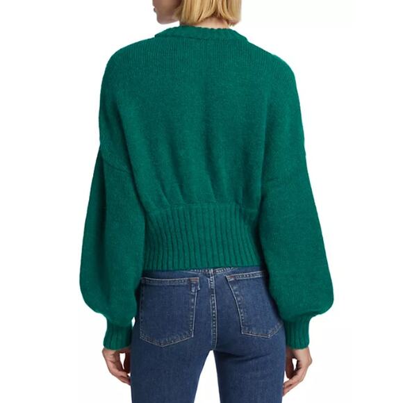 NWT Farm Rio Bubble Knit Cardigan Gold-Tone Buttons Wool Blend Emerald Size XXS - Picture 10 of 13